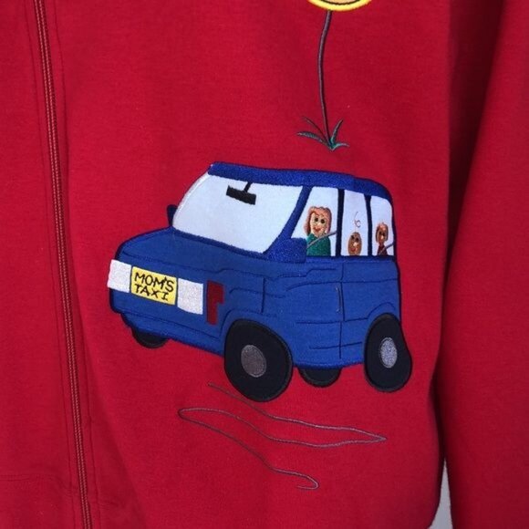 Vintage BECHAMEL Mom's Taxi Patch Jacket in Red - L - Picture 8 of 10